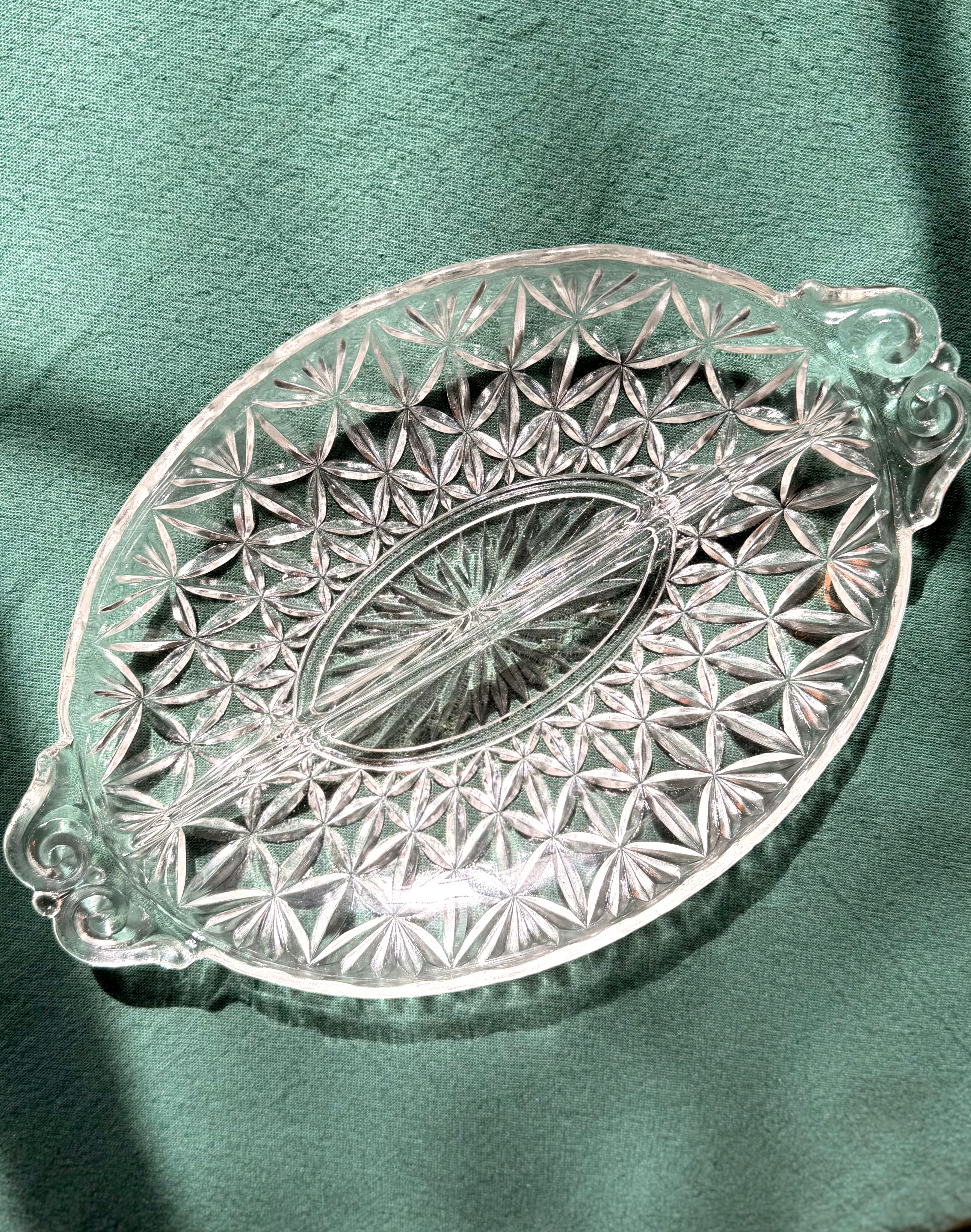 Vintage Divided Glass Plate