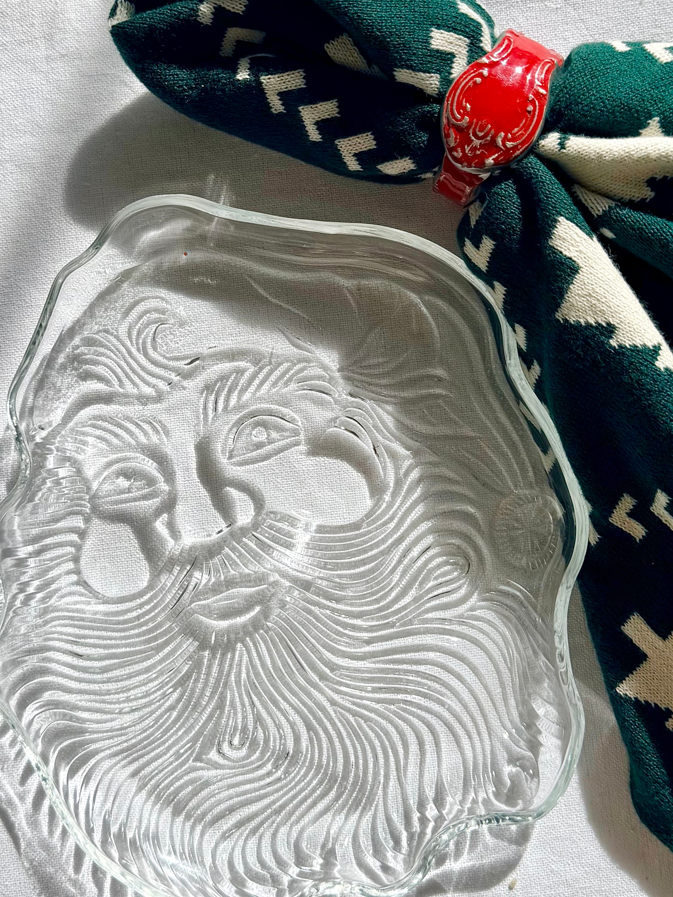 Glass Santa Plate