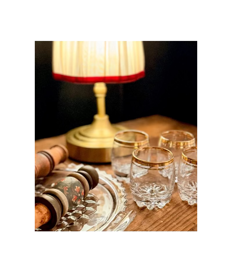 Gold Rimmed Shot Glasses