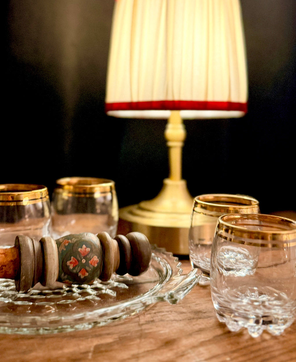 Gold Rimmed Shot Glasses